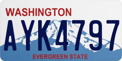 WA license plate AYK4797