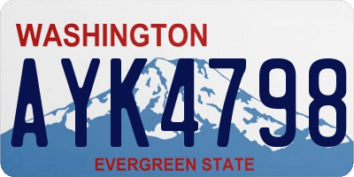 WA license plate AYK4798