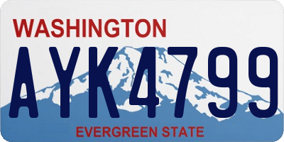 WA license plate AYK4799