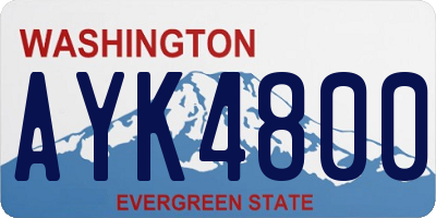 WA license plate AYK4800