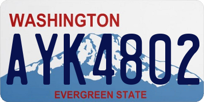 WA license plate AYK4802
