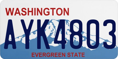 WA license plate AYK4803