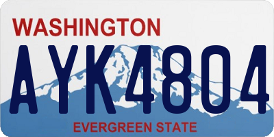 WA license plate AYK4804