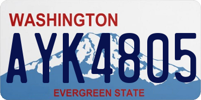 WA license plate AYK4805