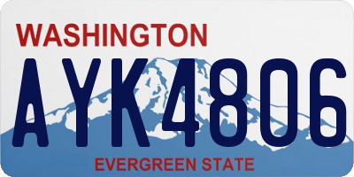 WA license plate AYK4806