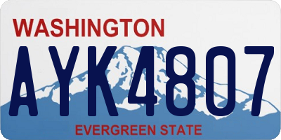 WA license plate AYK4807