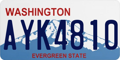 WA license plate AYK4810
