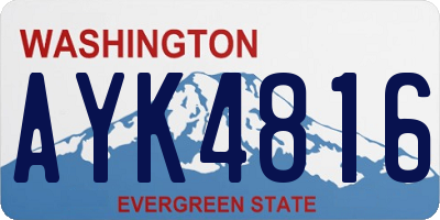 WA license plate AYK4816