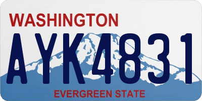 WA license plate AYK4831