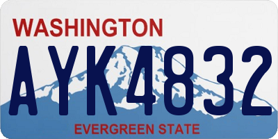 WA license plate AYK4832