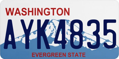 WA license plate AYK4835