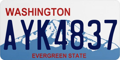 WA license plate AYK4837