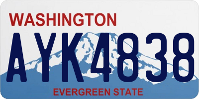 WA license plate AYK4838