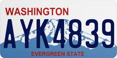 WA license plate AYK4839
