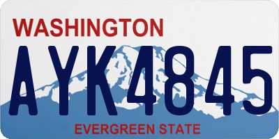 WA license plate AYK4845