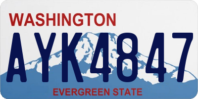 WA license plate AYK4847
