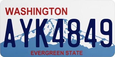 WA license plate AYK4849