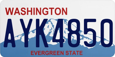 WA license plate AYK4850