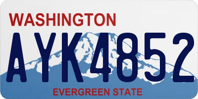 WA license plate AYK4852