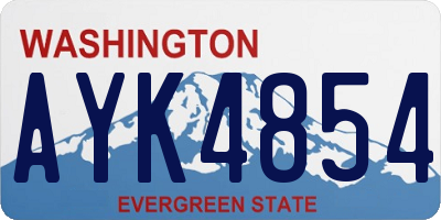 WA license plate AYK4854