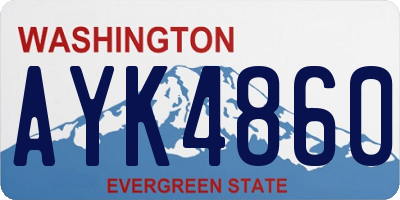 WA license plate AYK4860