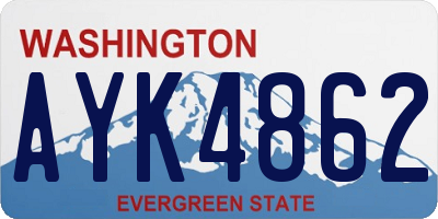 WA license plate AYK4862