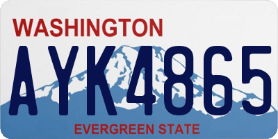 WA license plate AYK4865