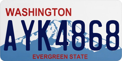 WA license plate AYK4868