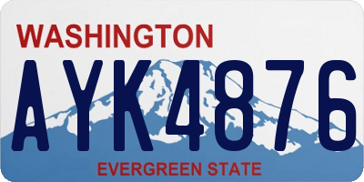 WA license plate AYK4876