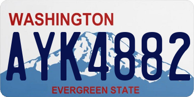 WA license plate AYK4882