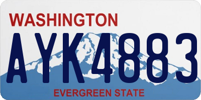 WA license plate AYK4883