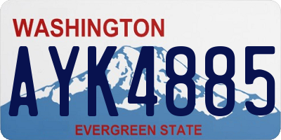 WA license plate AYK4885