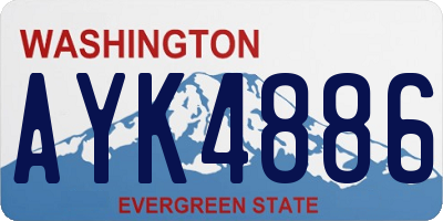 WA license plate AYK4886