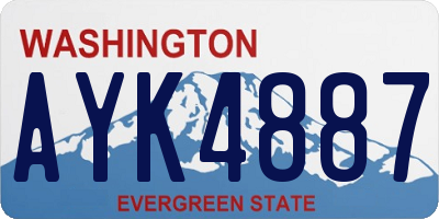 WA license plate AYK4887