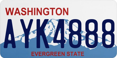 WA license plate AYK4888
