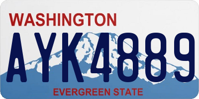 WA license plate AYK4889