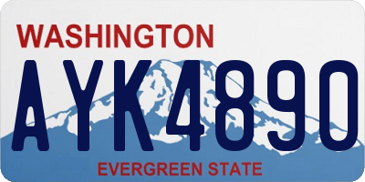 WA license plate AYK4890