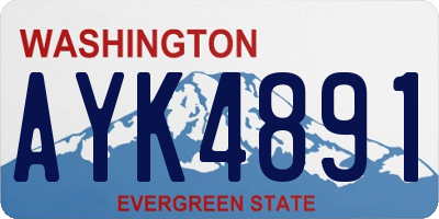 WA license plate AYK4891