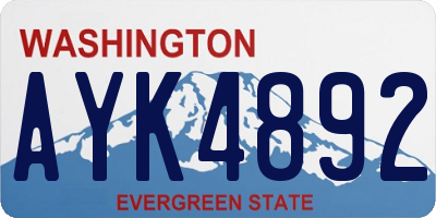 WA license plate AYK4892