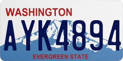 WA license plate AYK4894