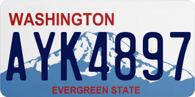 WA license plate AYK4897