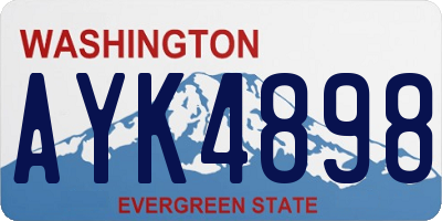 WA license plate AYK4898
