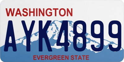 WA license plate AYK4899