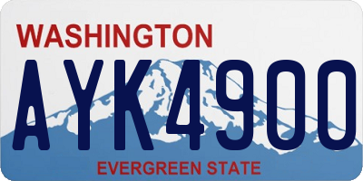 WA license plate AYK4900