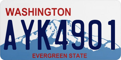 WA license plate AYK4901
