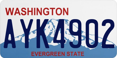 WA license plate AYK4902