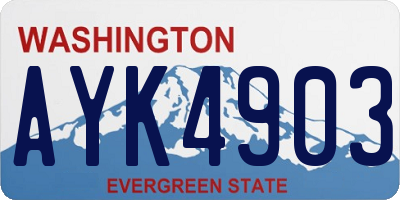 WA license plate AYK4903