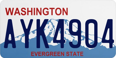 WA license plate AYK4904