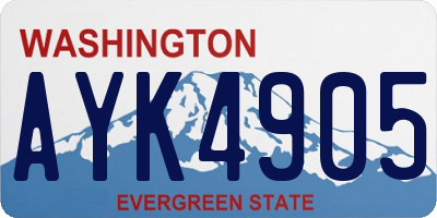 WA license plate AYK4905