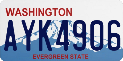 WA license plate AYK4906